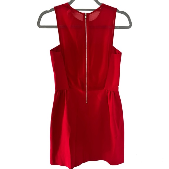 Sandro Red Mini Dress with sheer back XS - Picture 4 of 6